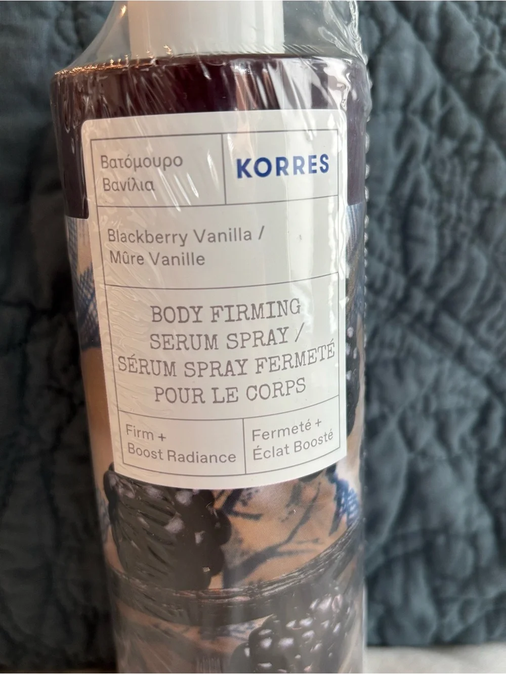 Korres Blackberry Vanilla Body Firming Serum Spray 13.53 oz New Sealed